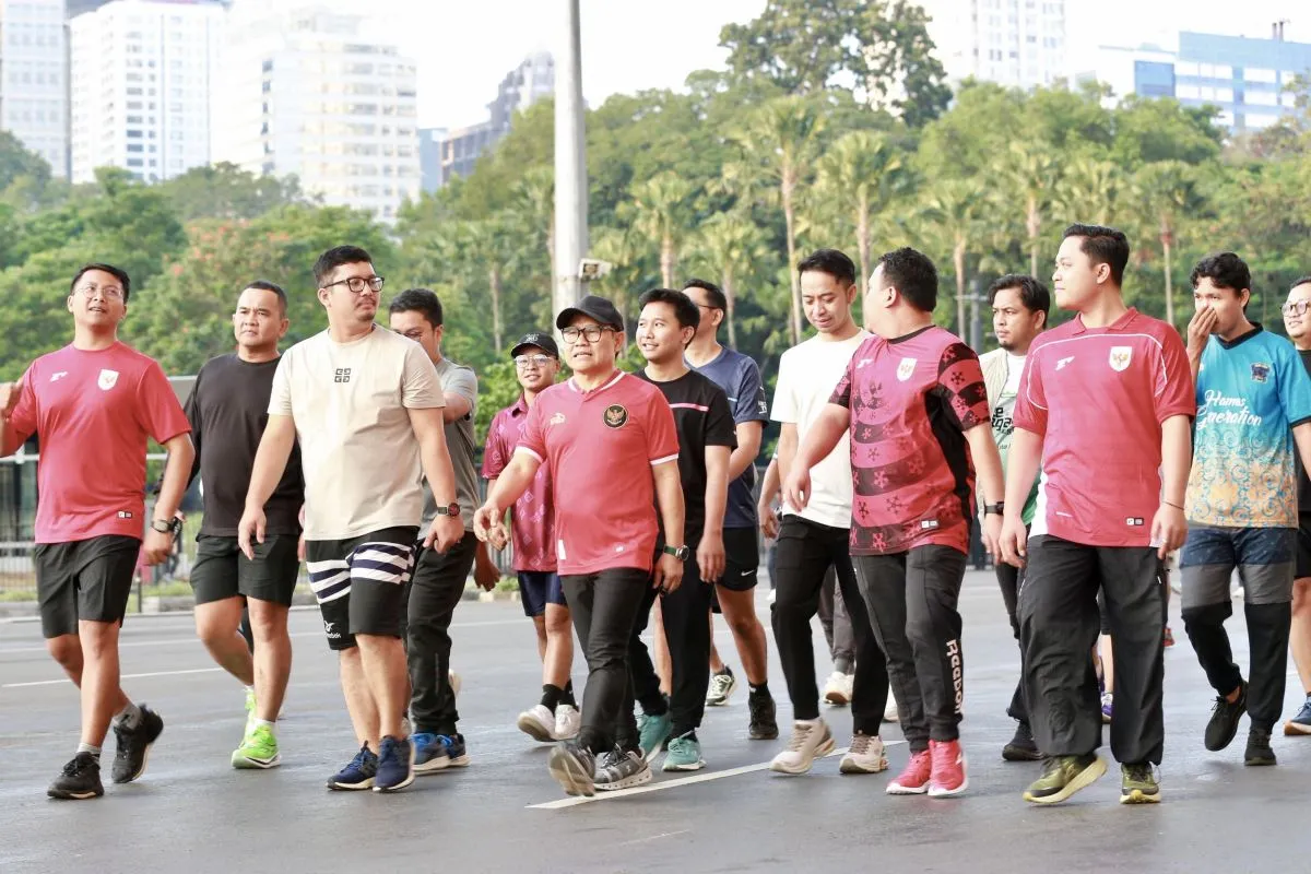 Cak Imin lari pagi bareng aktivis Cipayung , ajak pemuda aktif olahraga
