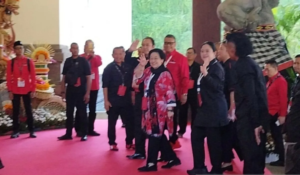 Megawati tiba hadiri ,penutupan Kongres Ke-6 PDIP di Nusa Dua Bali